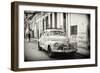 Cuba Fuerte Collection B&W - Old Chevy in Havana-Philippe Hugonnard-Framed Photographic Print