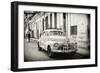 Cuba Fuerte Collection B&W - Old Chevy in Havana-Philippe Hugonnard-Framed Photographic Print