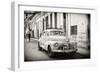 Cuba Fuerte Collection B&W - Old Chevy in Havana-Philippe Hugonnard-Framed Photographic Print