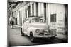 Cuba Fuerte Collection B&W - Old Chevy in Havana-Philippe Hugonnard-Mounted Photographic Print