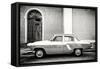 Cuba Fuerte Collection B&W - Old Classic Car in Santa Clara-Philippe Hugonnard-Framed Stretched Canvas