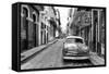 Cuba Fuerte Collection B&W - Old Ford Car in Havana-Philippe Hugonnard-Framed Stretched Canvas