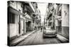 Cuba Fuerte Collection B&W - Old Havana Downtown Street-Philippe Hugonnard-Stretched Canvas