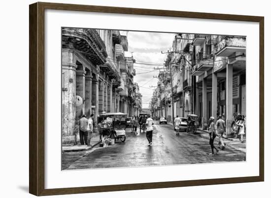Cuba Fuerte Collection B&W - Old Havana Street II-Philippe Hugonnard-Framed Photographic Print