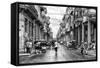 Cuba Fuerte Collection B&W - Old Havana Street II-Philippe Hugonnard-Framed Stretched Canvas