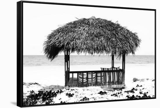 Cuba Fuerte Collection B&W - Quiet Beach-Philippe Hugonnard-Framed Stretched Canvas