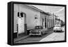 Cuba Fuerte Collection B&W - Sancti Spiritus Street Scene II-Philippe Hugonnard-Framed Stretched Canvas