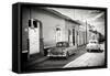 Cuba Fuerte Collection B&W - Sancti Spiritus Street Scene-Philippe Hugonnard-Framed Stretched Canvas