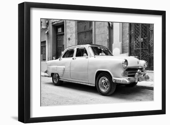 Cuba Fuerte Collection B&W - Taxi Classic Car-Philippe Hugonnard-Framed Photographic Print