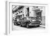 Cuba Fuerte Collection B&W - Taxi in Downtown Havana II-Philippe Hugonnard-Framed Photographic Print