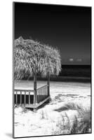 Cuba Fuerte Collection B&W - Tropical Beach Umbrella II-Philippe Hugonnard-Mounted Photographic Print