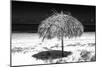 Cuba Fuerte Collection B&W - Tropical Beach Umbrella III-Philippe Hugonnard-Mounted Photographic Print