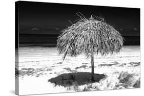 Cuba Fuerte Collection B&W - Tropical Beach Umbrella III-Philippe Hugonnard-Stretched Canvas