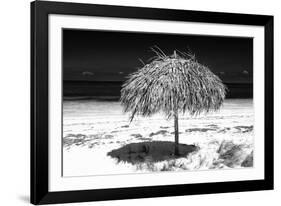 Cuba Fuerte Collection B&W - Tropical Beach Umbrella III-Philippe Hugonnard-Framed Photographic Print