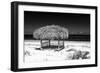 Cuba Fuerte Collection B&W - Tropical Beach Umbrella-Philippe Hugonnard-Framed Photographic Print