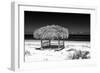 Cuba Fuerte Collection B&W - Tropical Beach Umbrella-Philippe Hugonnard-Framed Photographic Print