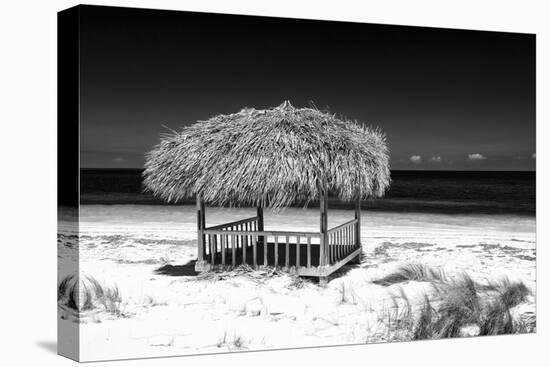 Cuba Fuerte Collection B&W - Tropical Beach Umbrella-Philippe Hugonnard-Stretched Canvas