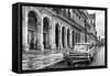 Cuba Fuerte Collection B&W - Vintage Car in Havana VII-Philippe Hugonnard-Framed Stretched Canvas