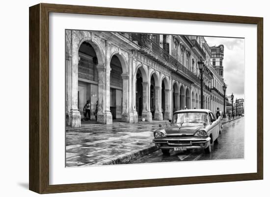 Cuba Fuerte Collection B&W - Vintage Car in Havana VII-Philippe Hugonnard-Framed Photographic Print