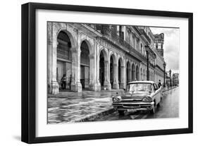 Cuba Fuerte Collection B&W - Vintage Car in Havana VII-Philippe Hugonnard-Framed Photographic Print