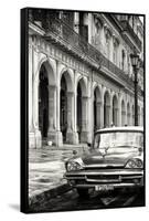 Cuba Fuerte Collection B&W - Vintage Car in Havana VIII-Philippe Hugonnard-Framed Stretched Canvas