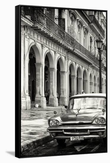 Cuba Fuerte Collection B&W - Vintage Car in Havana VIII-Philippe Hugonnard-Framed Stretched Canvas