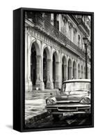 Cuba Fuerte Collection B&W - Vintage Car in Havana VIII-Philippe Hugonnard-Framed Stretched Canvas