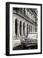 Cuba Fuerte Collection B&W - Vintage Car in Havana VIII-Philippe Hugonnard-Framed Photographic Print