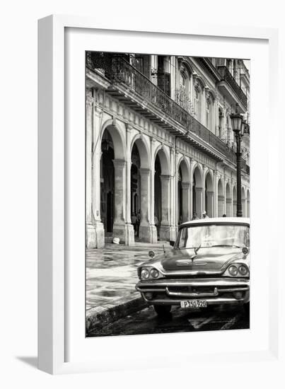 Cuba Fuerte Collection B&W - Vintage Car in Havana VIII-Philippe Hugonnard-Framed Photographic Print