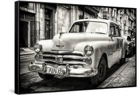 Cuba Fuerte Collection B&W - Vintage Cuban Dodge-Philippe Hugonnard-Framed Stretched Canvas