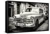 Cuba Fuerte Collection B&W - Vintage Cuban Dodge-Philippe Hugonnard-Framed Stretched Canvas