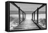 Cuba Fuerte Collection B&W - Wooden Pier on Tropical Beach II-Philippe Hugonnard-Framed Stretched Canvas