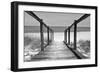 Cuba Fuerte Collection B&W - Wooden Pier on Tropical Beach II-Philippe Hugonnard-Framed Photographic Print