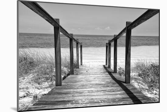 Cuba Fuerte Collection B&W - Wooden Pier on Tropical Beach II-Philippe Hugonnard-Mounted Photographic Print