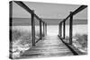 Cuba Fuerte Collection B&W - Wooden Pier on Tropical Beach II-Philippe Hugonnard-Stretched Canvas