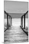 Cuba Fuerte Collection B&W - Wooden Pier on Tropical Beach III-Philippe Hugonnard-Mounted Photographic Print