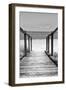 Cuba Fuerte Collection B&W - Wooden Pier on Tropical Beach III-Philippe Hugonnard-Framed Photographic Print