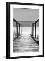 Cuba Fuerte Collection B&W - Wooden Pier on Tropical Beach III-Philippe Hugonnard-Framed Photographic Print