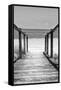 Cuba Fuerte Collection B&W - Wooden Pier on Tropical Beach III-Philippe Hugonnard-Framed Stretched Canvas
