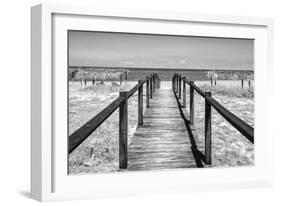 Cuba Fuerte Collection B&W - Wooden Pier on Tropical Beach IV-Philippe Hugonnard-Framed Photographic Print