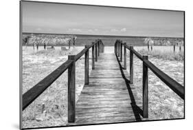 Cuba Fuerte Collection B&W - Wooden Pier on Tropical Beach IV-Philippe Hugonnard-Mounted Photographic Print