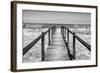 Cuba Fuerte Collection B&W - Wooden Pier on Tropical Beach IV-Philippe Hugonnard-Framed Photographic Print