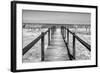 Cuba Fuerte Collection B&W - Wooden Pier on Tropical Beach IV-Philippe Hugonnard-Framed Photographic Print