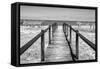 Cuba Fuerte Collection B&W - Wooden Pier on Tropical Beach IV-Philippe Hugonnard-Framed Stretched Canvas