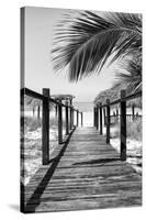 Cuba Fuerte Collection B&W - Wooden Pier on Tropical Beach IX-Philippe Hugonnard-Stretched Canvas