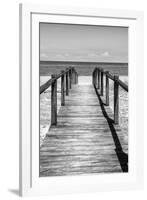 Cuba Fuerte Collection B&W - Wooden Pier on Tropical Beach V-Philippe Hugonnard-Framed Photographic Print