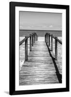 Cuba Fuerte Collection B&W - Wooden Pier on Tropical Beach V-Philippe Hugonnard-Framed Photographic Print