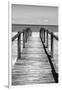 Cuba Fuerte Collection B&W - Wooden Pier on Tropical Beach V-Philippe Hugonnard-Framed Photographic Print