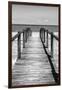 Cuba Fuerte Collection B&W - Wooden Pier on Tropical Beach V-Philippe Hugonnard-Framed Photographic Print