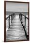 Cuba Fuerte Collection B&W - Wooden Pier on Tropical Beach V-Philippe Hugonnard-Framed Photographic Print